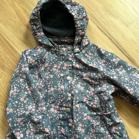 WHEAT rain jacket gray with pink floral design, girls size 2Y/EUR 92 - Picture 8 of 14